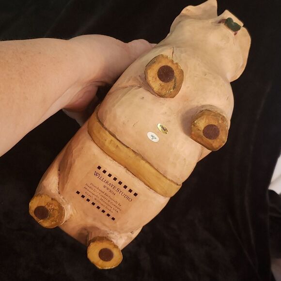 RARE Vtg 1997 Williray Studio Farm Couple Riding Giant Pig - WW3034 Original Box - Picture 9 of 12